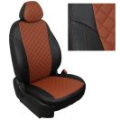 Чехлы для Peugeot Partner Tepee Family / Citroen Berlingo II (3 отдельных кресла) с 08г. / Opel Combo (PCMA) с 21г., Ромб, (Черный + Коричневый), Autopilot арт. pe-pr-tf-cheko-r