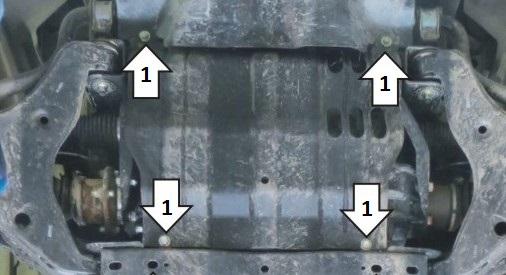 Защита АвтоСтандарт (Двигатель), 1,5 мм, Сталь для Mitsubishi L 200 2015-2018 арт. 51310