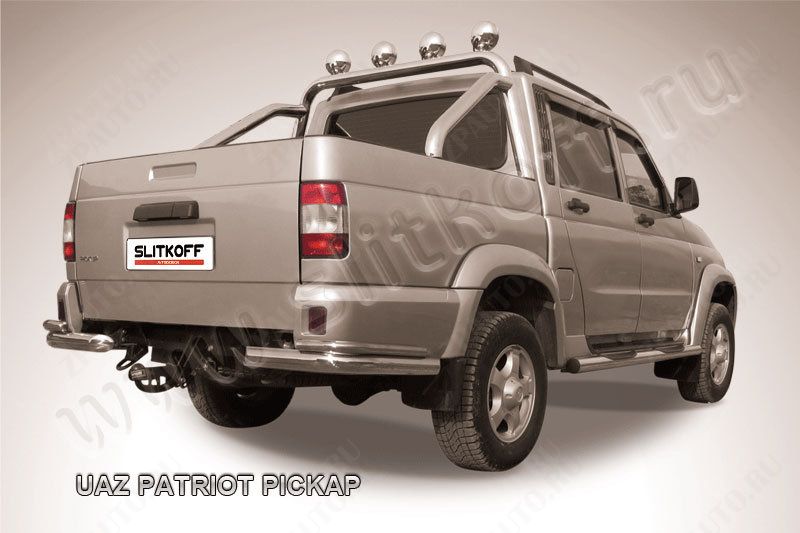 Уголки d76+d42 двойные Uaz Pickup (2008-2014) Black Edition, Slitkoff, арт. UPpic006BE