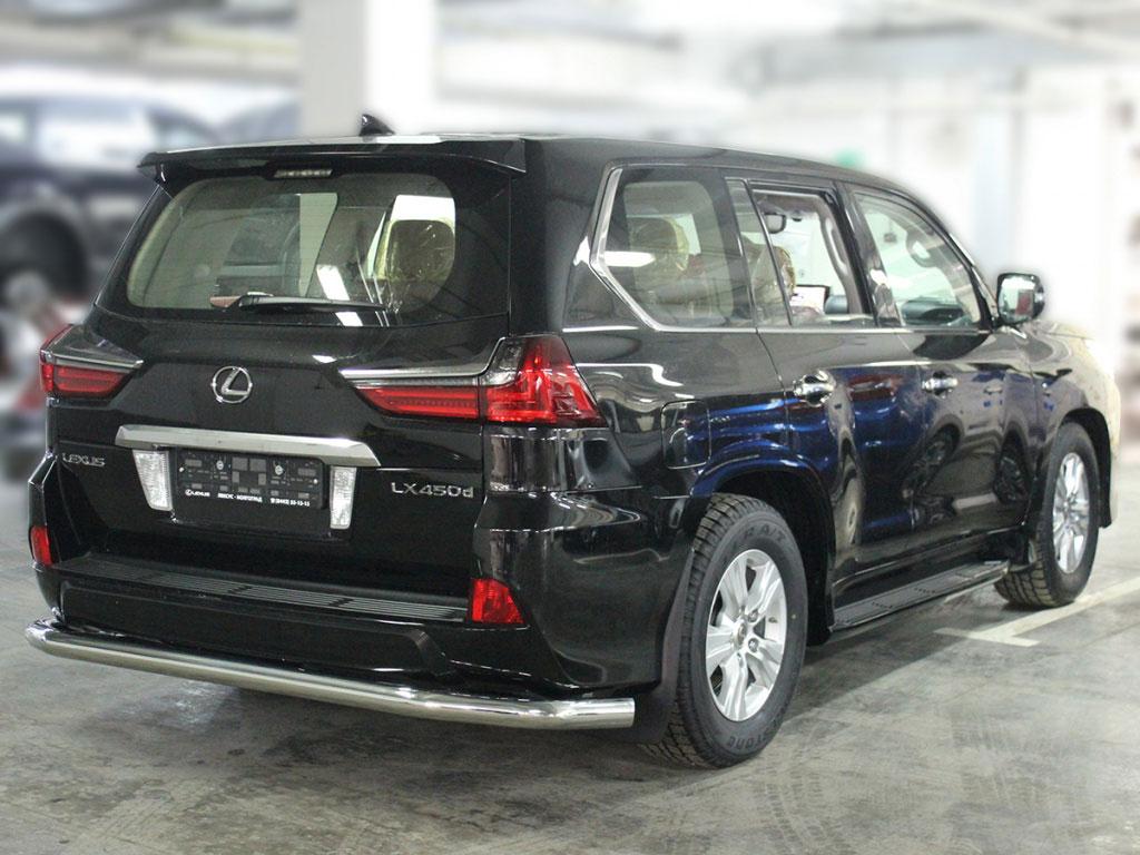 Защита заднего бампера полноразмерная d76 на Lexus LX 570 2015 (Лексус LX 570 2015), Технотек LX15_3.2