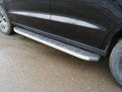 Пороги алюминиевые с пластиковой накладкой (карбон серые) 1720 мм для автомобиля Geely Emgrand X7 2018-, TCC Тюнинг GEELEMGX718-21GR