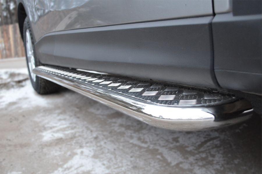 Пороги труба d42 с листом для Mazda CX-5 2011, Slitkoff M5L-001138