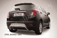 Защита заднего бампера d57 скоба Opel Mokka (2012-2016) Black Edition, Slitkoff, арт. OPMOK13-013BE