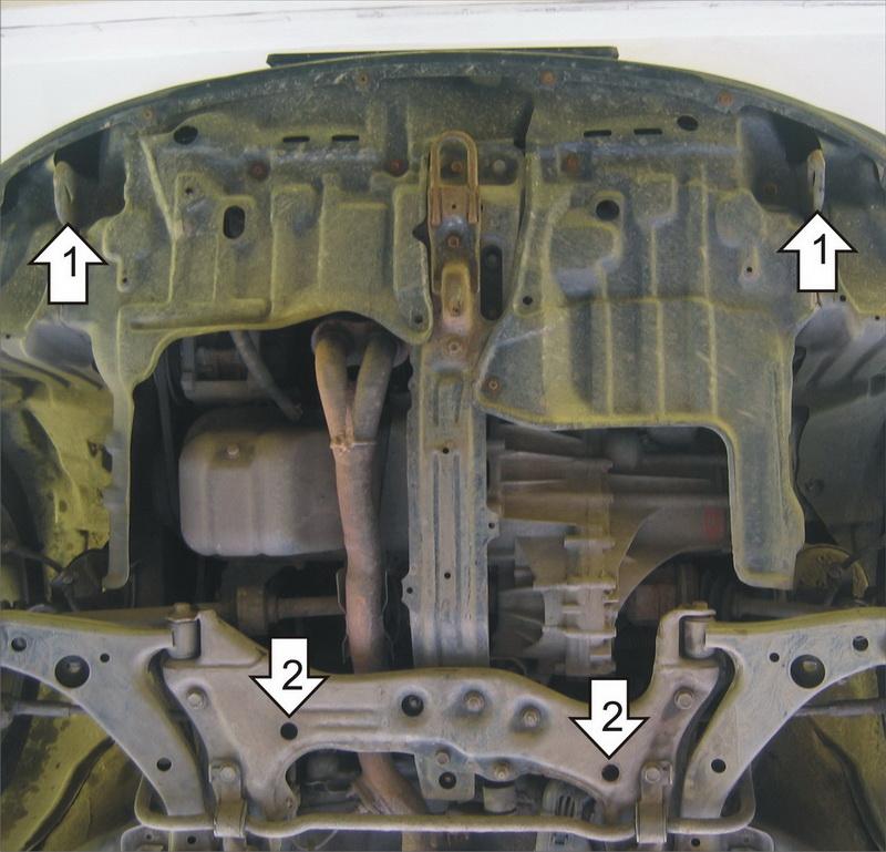 Защита стальная Мотодор (Двигатель, Коробка переключения передач), 2 мм, Сталь для Toyota Corolla 1995-2000 арт. 02510