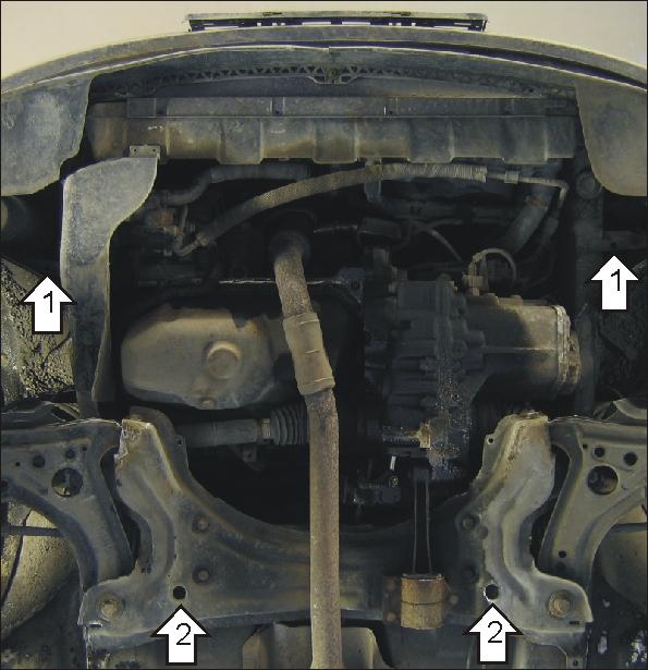 Защита стальная Мотодор (Двигатель, Коробка переключения передач), 2 мм, Сталь для Volkswagen Lupo 1998-2005 арт. 02706