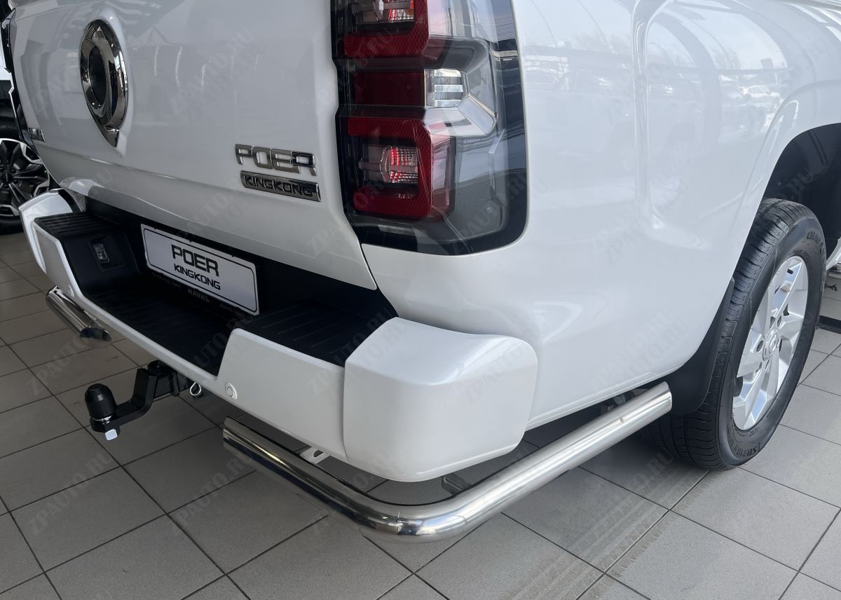 Защита заднего бампера  угловая под фаркоп для автомобиля Great Wall Poer KingKong 2023 арт. GWPKK.23.17