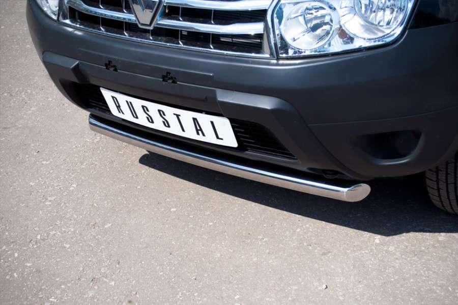 Защита переднего бампера d57 короткая для Renault Duster 4x2, Slitkoff RD2Z-000435
