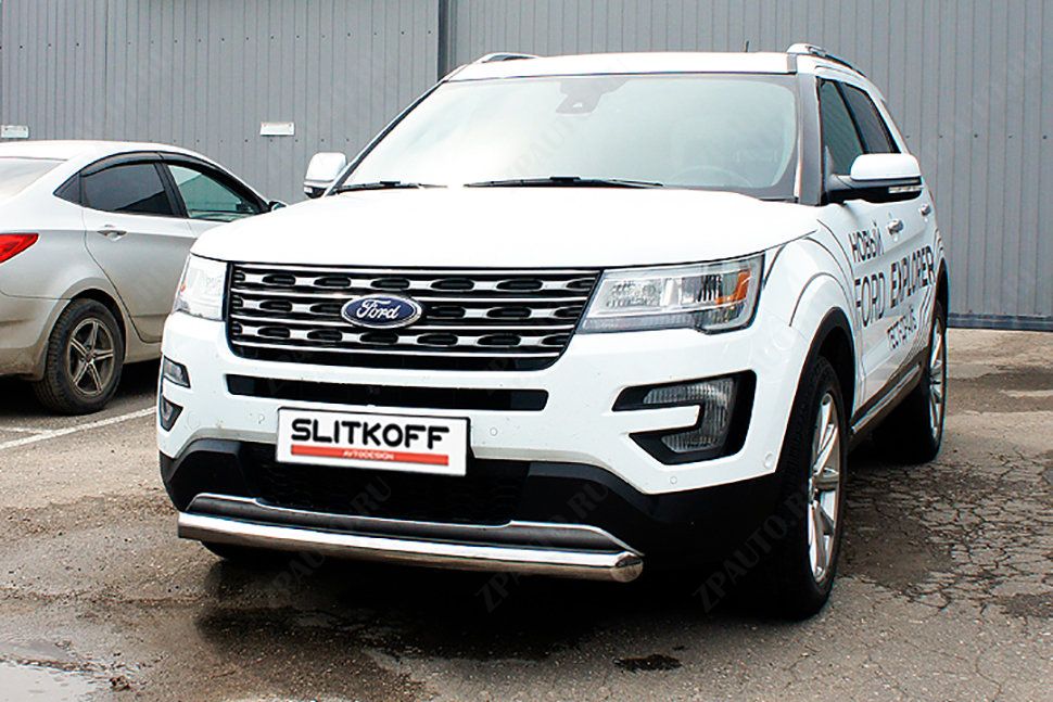 Защита переднего бампера d76 Ford Explorer (2015-2018) , Slitkoff, арт. FEX15002