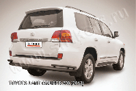 Защита заднего бампера d76+d42 двойная черная Toyota Land Cruiser 200 (2013-2015) , Slitkoff, арт. TLC2-13-015B