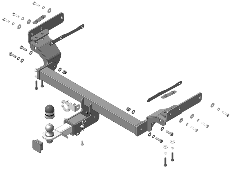 Фаркоп Mitsubishi Outlander IV 2022-2024, тип шара E, MOTODOR, арт. 91315-E