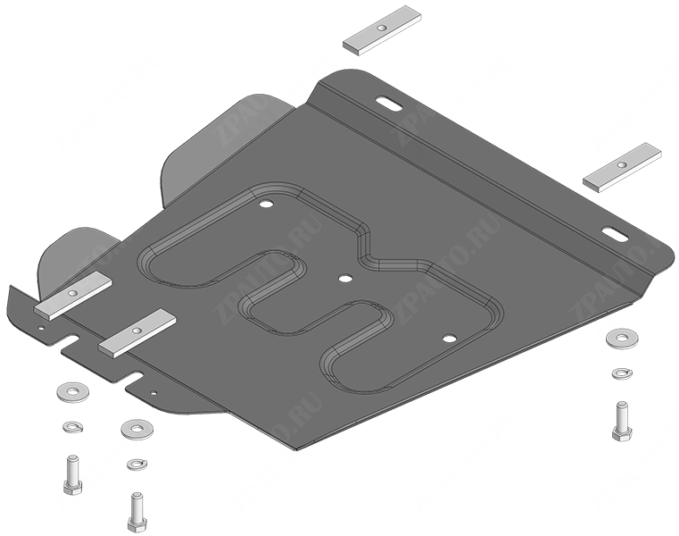 Защита стальная Мотодор (Коробка переключения передач), 2 мм,  Jac T8  2019- арт. 78320