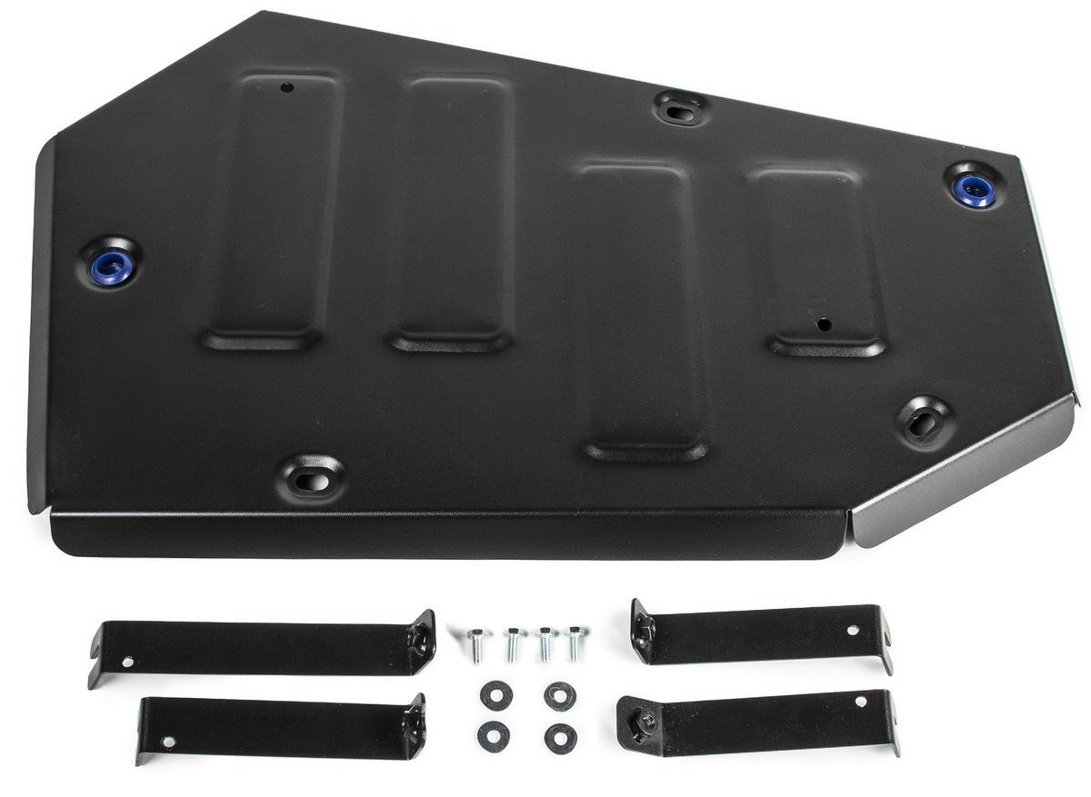 Защита топливного бака Rival для Skoda Kodiaq FWD 2017-2021, сталь 1.5 мм, с крепежом, штампованная, 111.5121.1