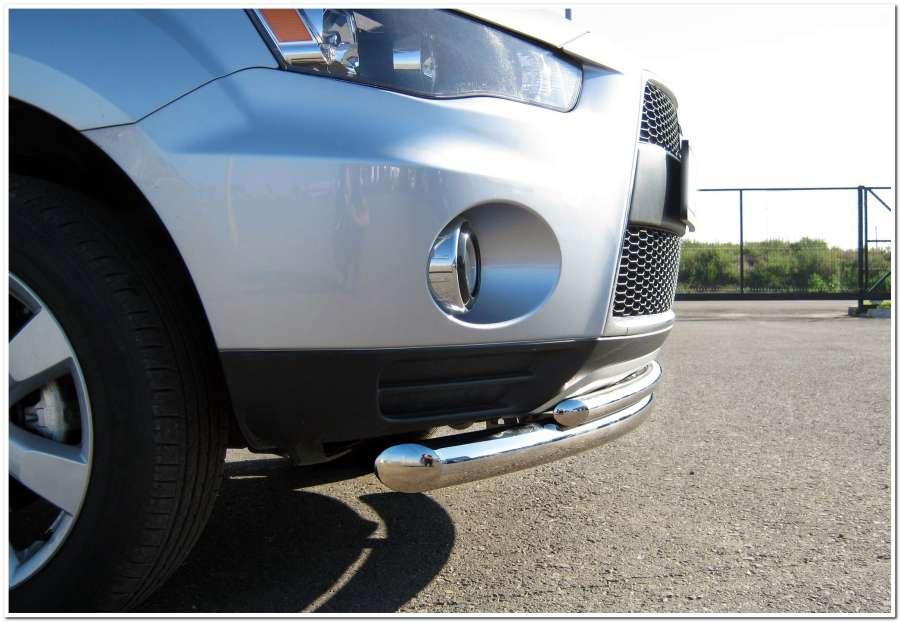 Защита переднего бампера d76/42 для Mitsubishi Outlander XL 2010, Slitkoff MNZ-000113