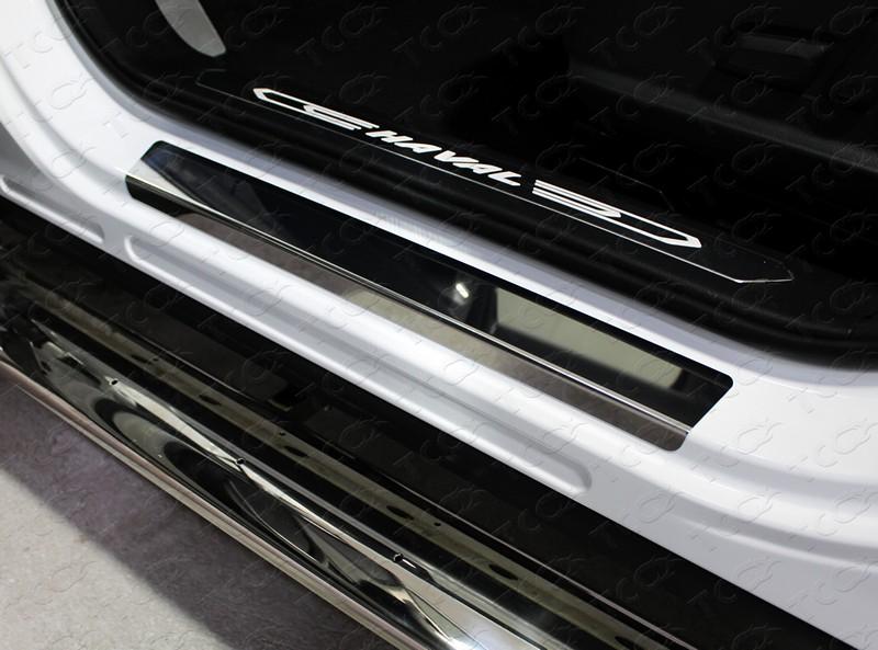 Накладки на пороги (лист зеркальный) 4шт для автомобиля HAVAL F7 2019- (1,5 л., 4WD) TCC Тюнинг арт. HAVF719-08