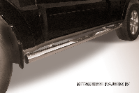 Защита порогов d76 с проступями Mitsubishi Pajero IV (2006-2023) Black Edition, Slitkoff, арт. MPJ011BE