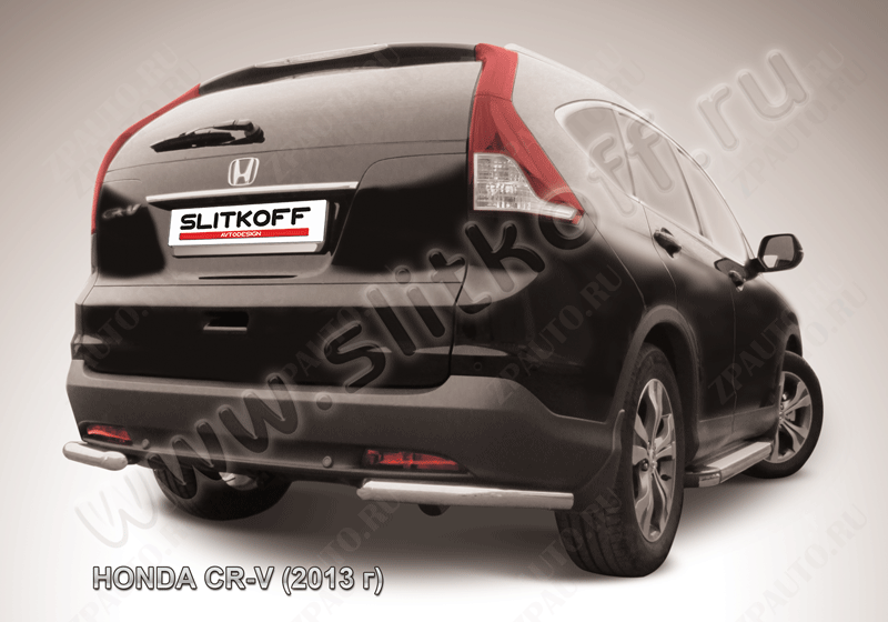 Уголки d57 Honda CR-V 2L (2011-2015) Black Edition, Slitkoff, арт. HCRV13-011BE