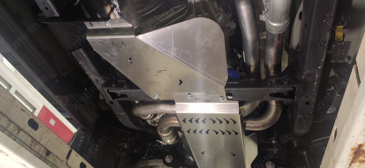 60.01ABC Защита картера ДВС, КПП и РК DODGE RAM 1500 (2018-), все кроме V-3.6 их 3-х час (Алюминий 4 мм)