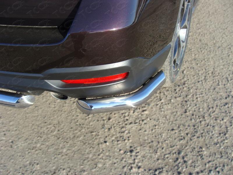 Защита задняя (уголки) 60,3 мм для Subaru Forester 2013 (Субару Форестер 2013), ТСС SUBFOR13-17, TCC Тюнинг