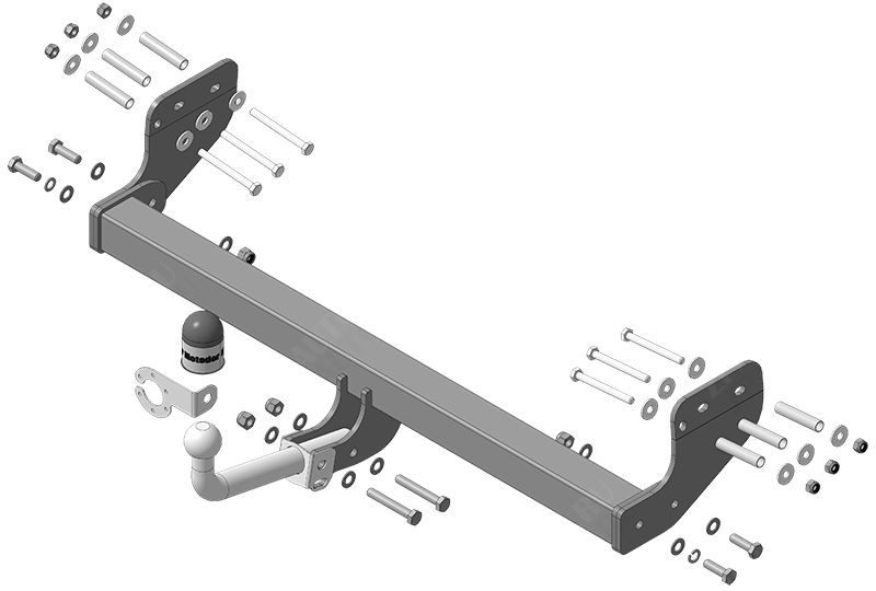 Фаркоп KGM Torres 2023-, тип шара A (оцинкованный), MOTODOR, арт. 92805-A