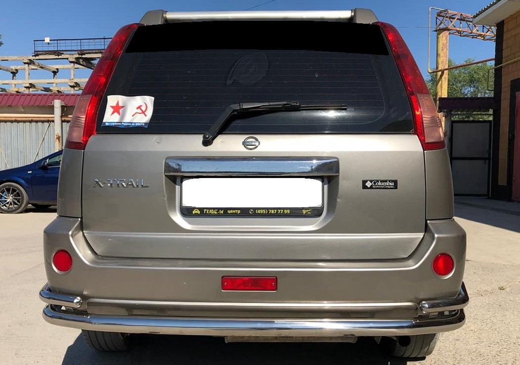 NXT.07.21  Защита заднего бампера угловая большая двойная для автомобиля Nissan X-Trail(T30) 2000-2007, Россия