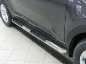 Пороги труба d76 с накладками вариант 1 для Mitsubishi Pajero Sport 2010, Slitkoff PST-0009251