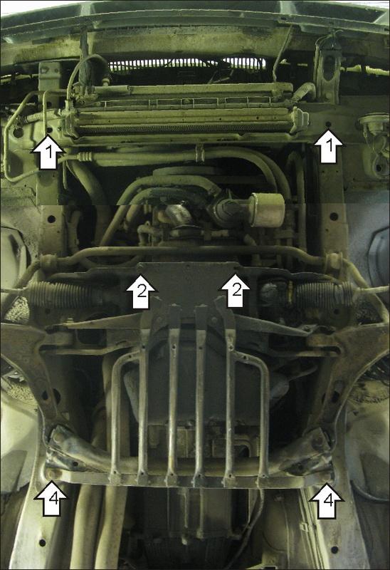 Защита стальная Мотодор (Двигатель, Коробка переключения передач), 2 мм, Сталь для Volvo 740 1983-1992 арт. 02603