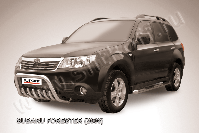 Кенгурятник d57 низкий с защитой картера Subaru Forester (2007-2013) Black Edition, Slitkoff, арт. SF005BE