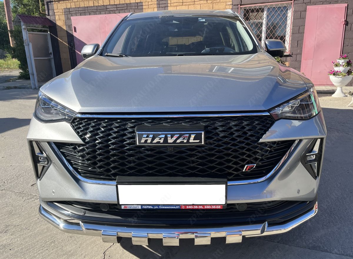 Защита переднего бампера (G) с подгибами для автомобиля HAVAL F7 2022 Рестрайлинг арт. GWF7.22.05-1