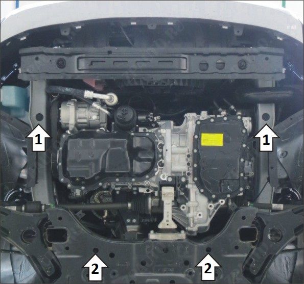 Защита АвтоСтандарт (Двигатель, Коробка переключения передач), 1,5 мм, сталь для KIA KX3  2022- арт. 51003