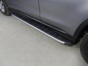 Пороги алюминиевые с пластиковой накладкой (карбон серебро) 1720 мм для автомобиля Mitsubishi ASX 2017-, TCC Тюнинг MITSASX17-11SL