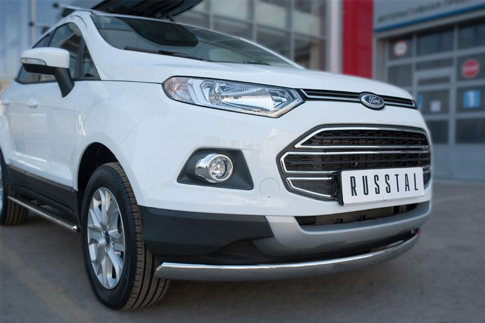 Защита переднего бампера d75х42 для Ford EcoSport 2014, Slitkoff FEZ-002055