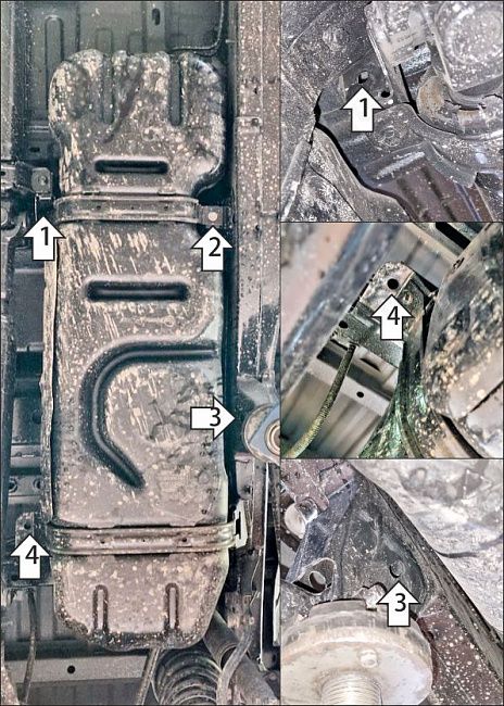 Защита стальная Мотодор (Топливный бак), 2 мм,  Foton Tunland V9  2024- арт. 77511