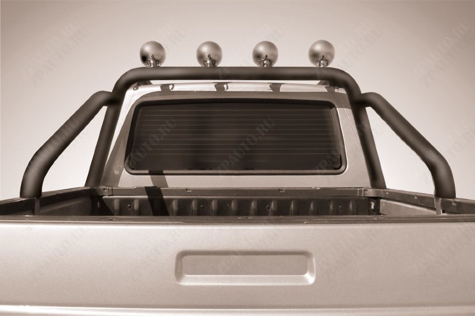 Дуга в кузов d76 с креплениями под ПТФ черная Uaz Pickup (2014-2023) , Slitkoff, арт. UPpic14-012B