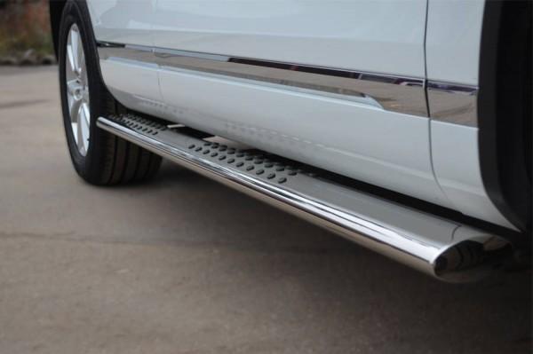 Пороги труба120х60 с проступью для Volkswagen Touareg 2010, Slitkoff VTT-001072