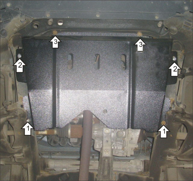 Защита АвтоСтандарт (Двигатель, Коробка переключения передач), 1, сталь для Renault Sandero Stepway  2009-2014 арт.51706