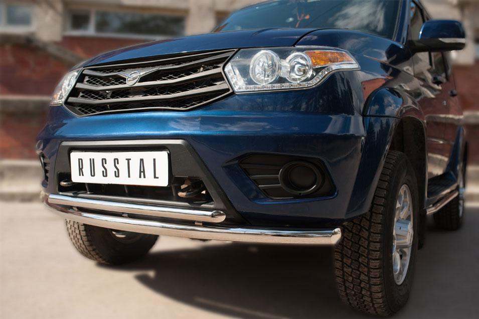 Защита переднего бампера d57/42 дуги для UAZ Patriot 2014, Slitkoff UPZ-002067