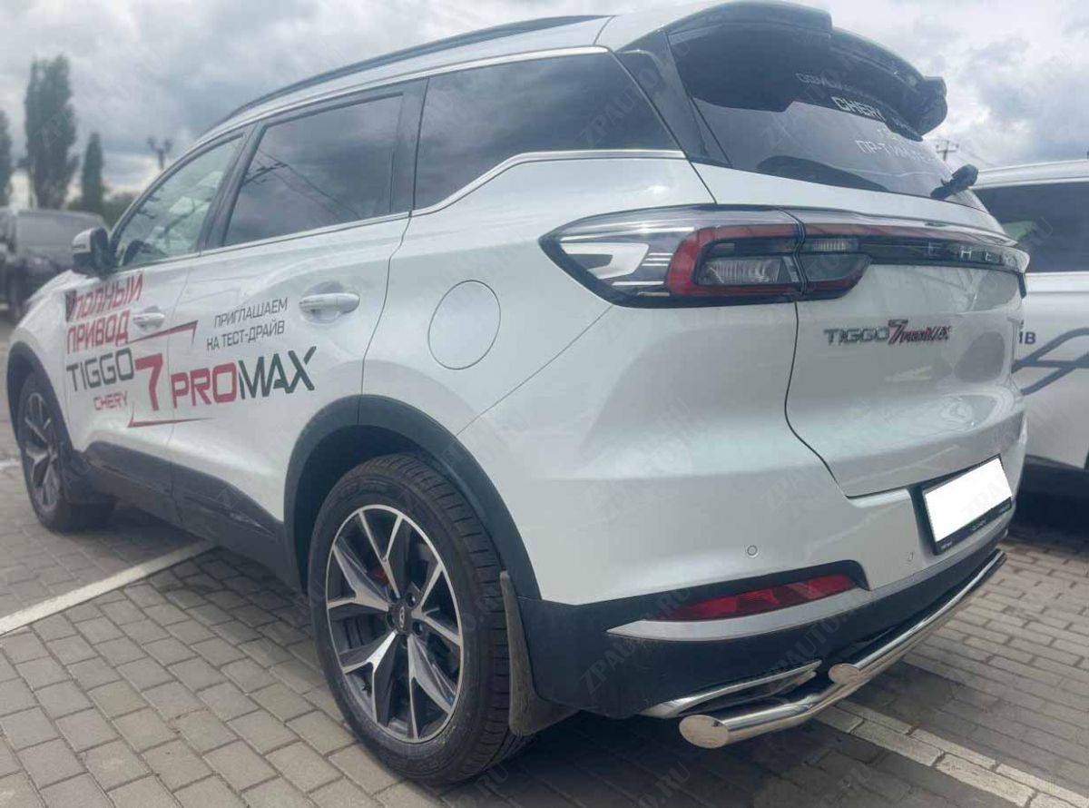 Защита заднего бампера двойная для автомобиля Chery Tiggo 7 Pro Max 2024 арт. CTGPM.7.24.16