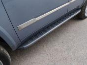 Пороги алюминиевые с пластиковой накладкой (карбон черные) 1920 мм для автомобиля Cadillac Escalade 2015 TCC Тюнинг арт. CADESC15-14BL