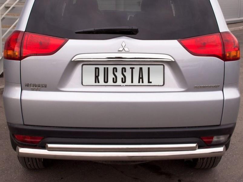 Защита заднего бампера d76/42 для Mitsubishi Pajero Sport 2010, Slitkoff PSZ-000924