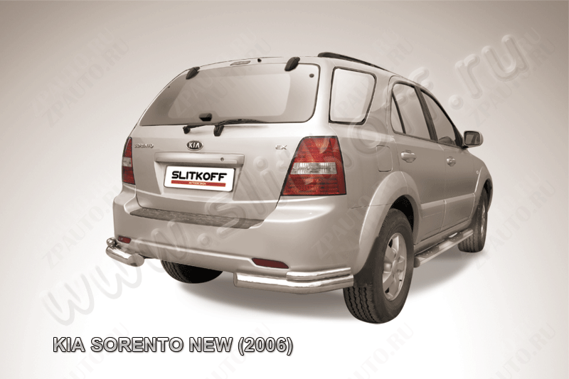 Уголки d76 + d57 Kia Sorento (2006-2011) Black Edition, Slitkoff, арт. KSR010BE