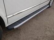 Пороги алюминиевые с пластиковой накладкой 2120 мм для автомобиля Volkswagen Multivan (T6) 2015-, TCC Тюнинг VWMULT15-13AL