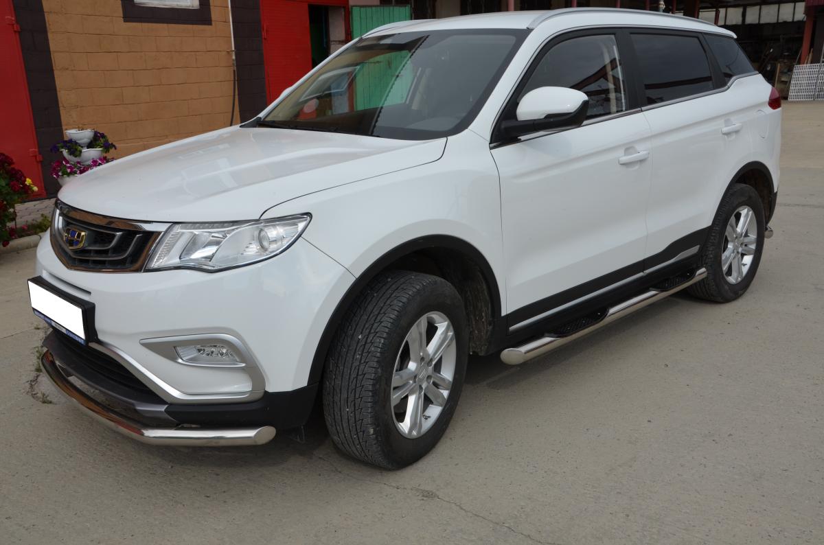 Защита переднего бампера для автомобиля Geely Atlas 2018 арт. GA.18.02