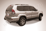 Уголки d76+d42 двойные черные Toyota Land Cruiser Prado J120 (2002-2009) , Slitkoff, арт. TLCP005B