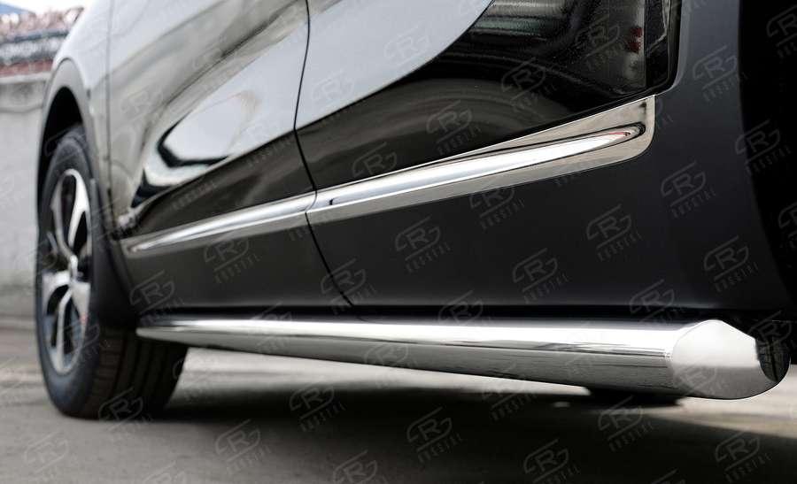 Пороги труба d57 вариант 1 KIA Sorento Prime CRDI 2015, Slitkoff KSPT-0022111