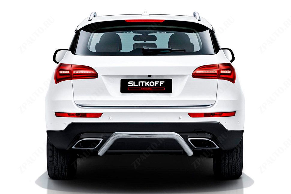 Защита заднего бампера d57 скоба Zotye Coupa (2013-2023) , Slitkoff, арт. ZOTCOP-007