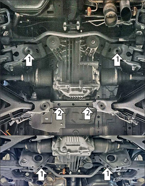 Защита стальная Мотодор (Задний дифференциал), 2 мм,  TANK 700  2024- арт. 73123