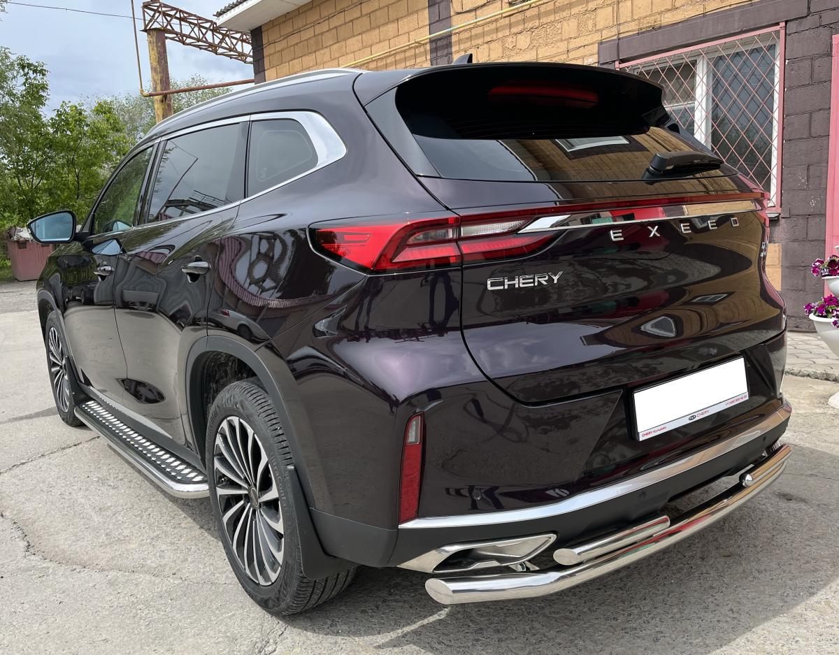 Защита заднего бампера двойная для автомобиля CHERY CheryExeed TXL 2021 арт. CHETXL.21.16