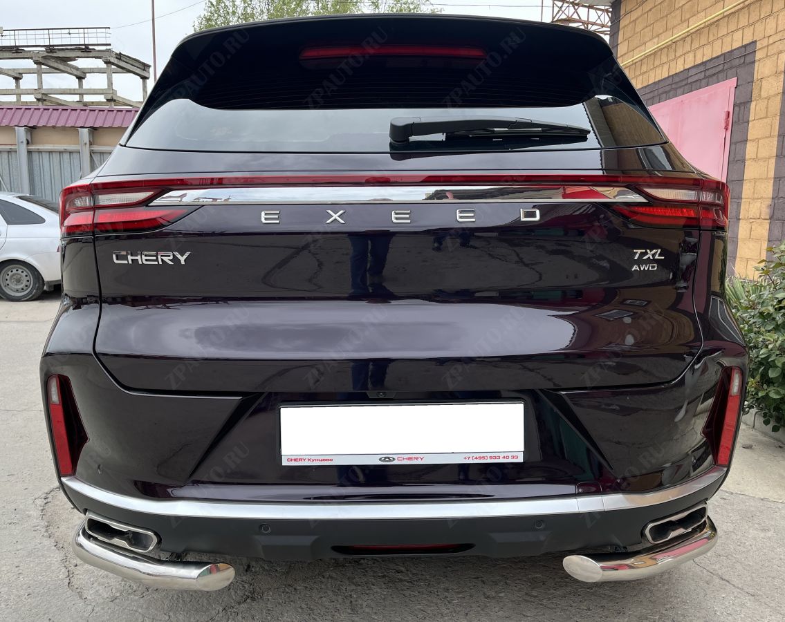 Защита заднего бампера угловая для автомобиля CHERY CheryExeed TXL 2021 арт. CHETXL.21.17