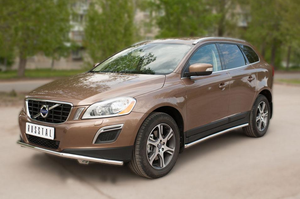 Защита порогов d42 для Volvo XC60, Slitkoff VXCT-002076