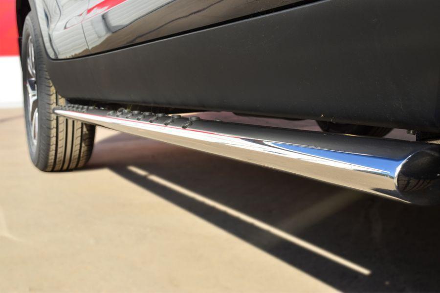 Пороги труба d75х42 овал с проступью для KIA Sportage 2010-2015, Slitkoff KSGO-001676